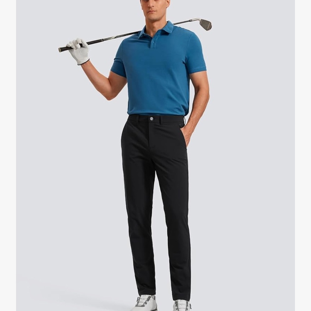 CRZ YOGA Casual Golf Pants for Men Water Resistant Lightweight Work Dress Pants